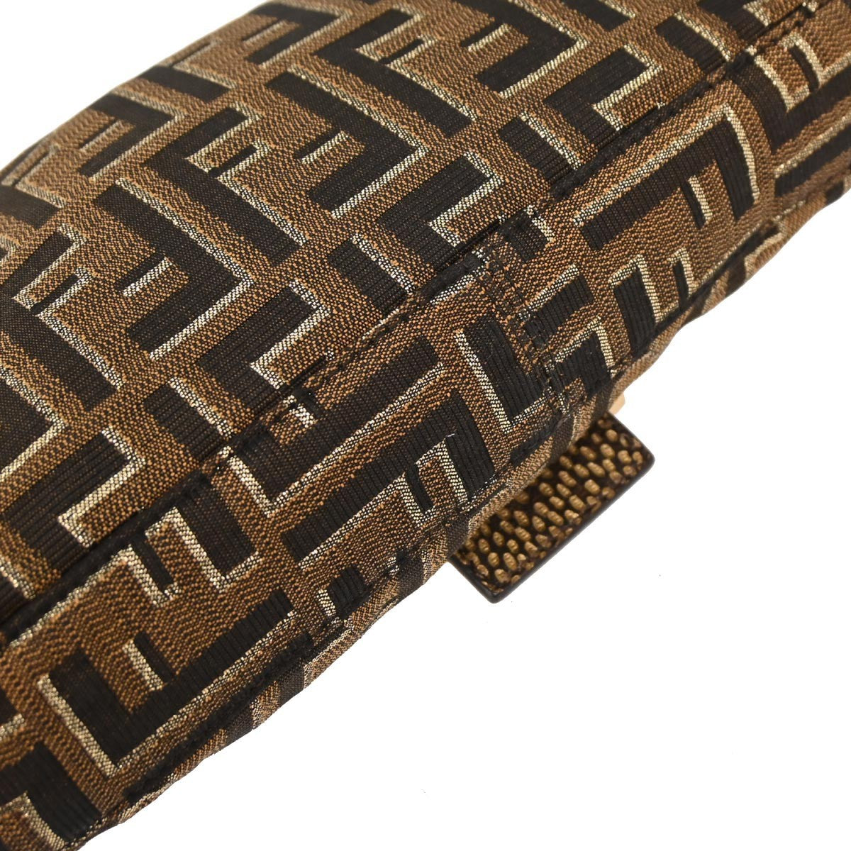 Fendi Zucca Baguette Vintage Bag Brown Black Embroidered Leather