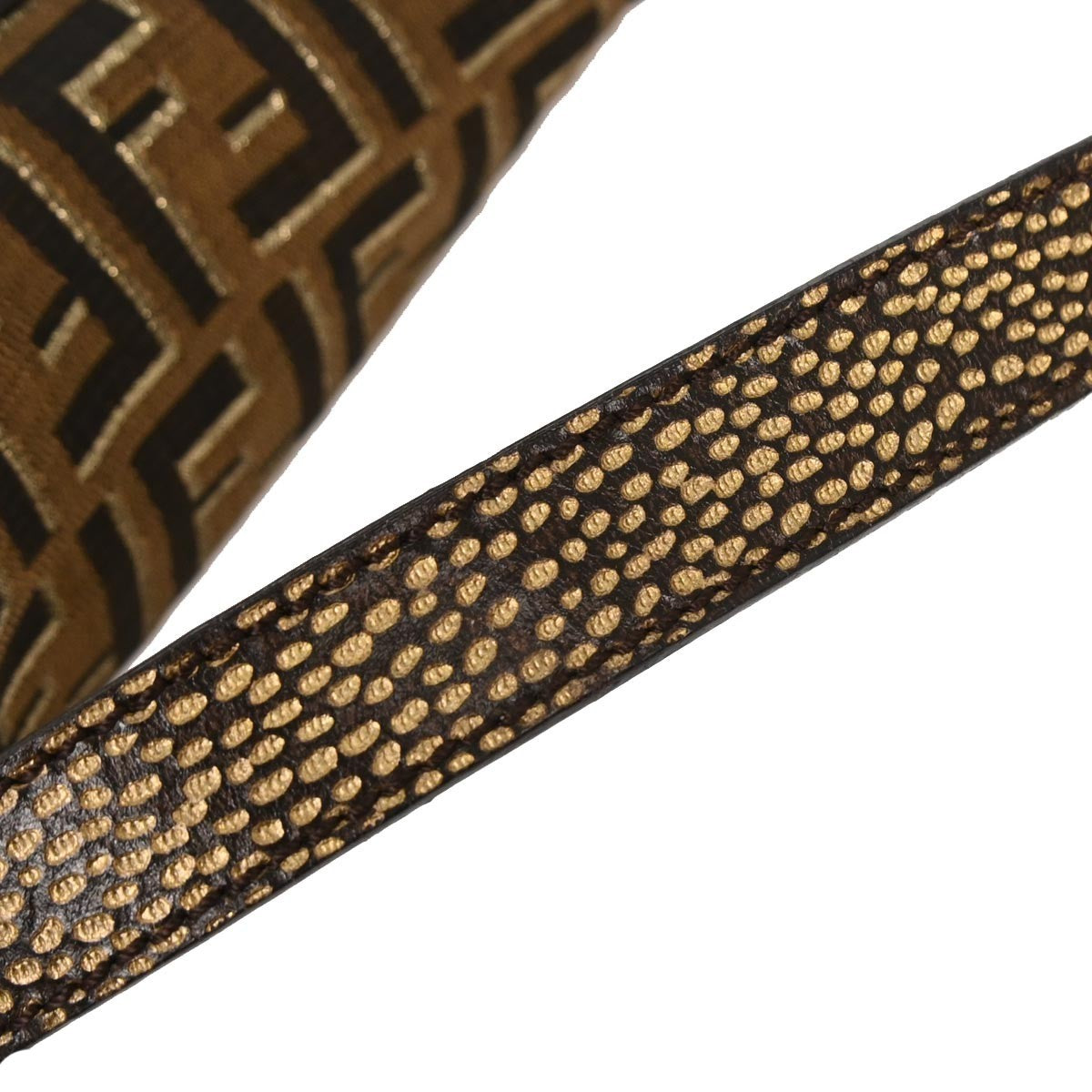 Fendi Zucca Baguette Vintage Bag Brown Black Embroidered Leather