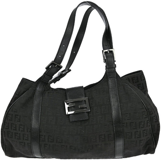 Fendi Zucchino Vintage Shoulder Bag Black